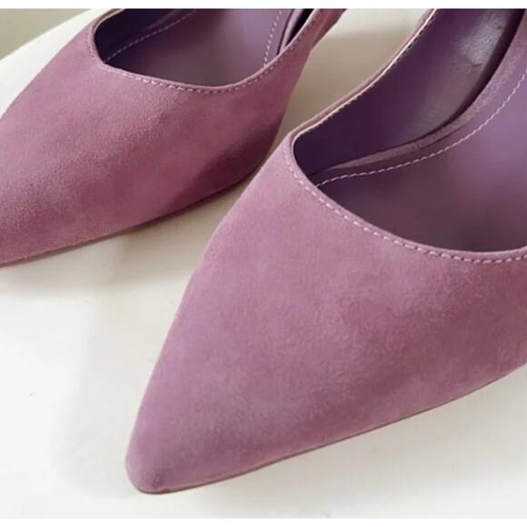 White House Black Market Phoebe Dried Lavender Suede Heels Pumps Pointed Toe 9 - Picture 8 of 11